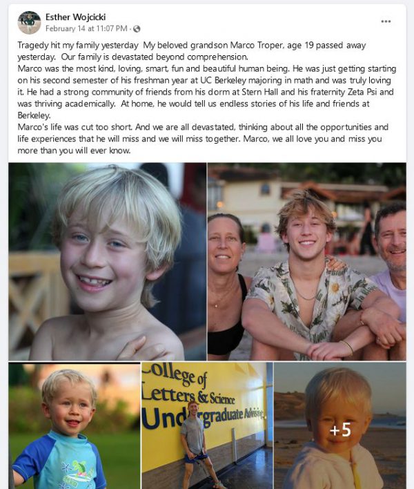 Former YouTube CEO Susan Wojcicki’s son, Marco Troper, passes away at ...